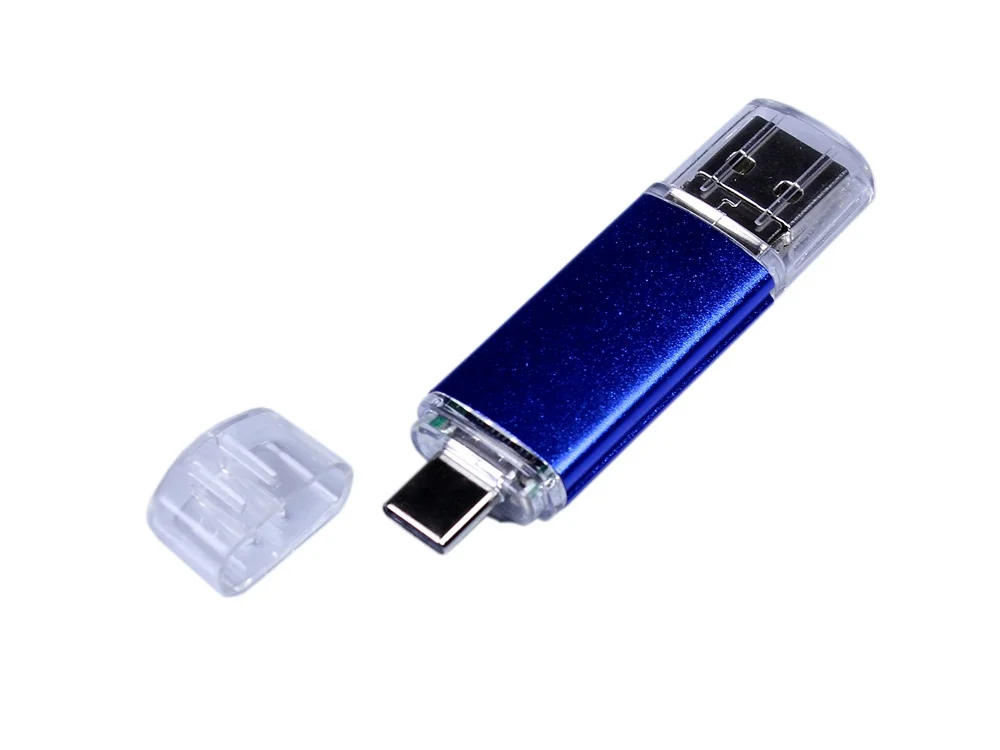 USB 3.0/micro USB/Type-C- флешка на 32 Гб синий 32Gb - фото 4