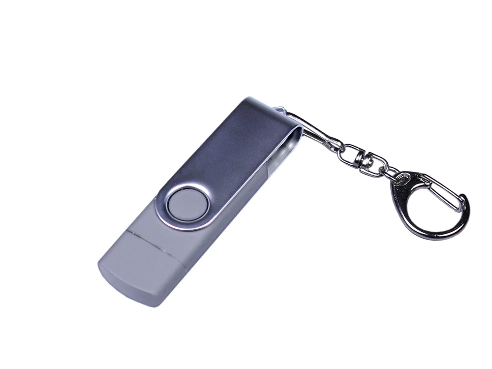 USB 2.0/micro USB/Type-C- флешка c поворотным механизмом - фото 5