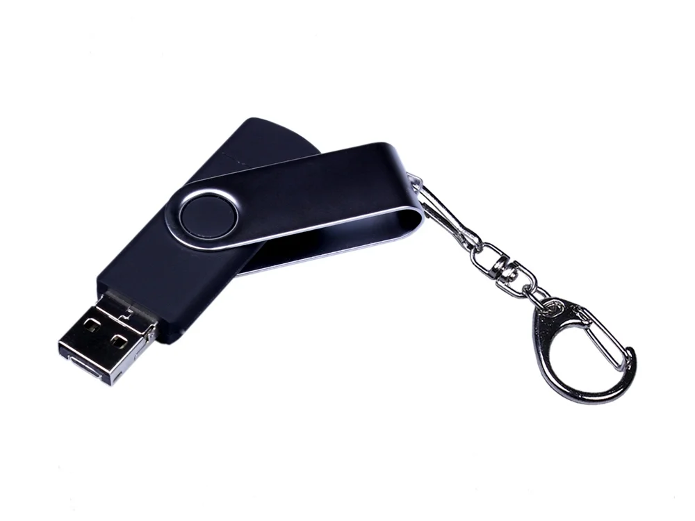 USB 2.0/micro USB/Type-C- флешка на 16 Гб c поворотным механизмом черный 16Gb - фото 2