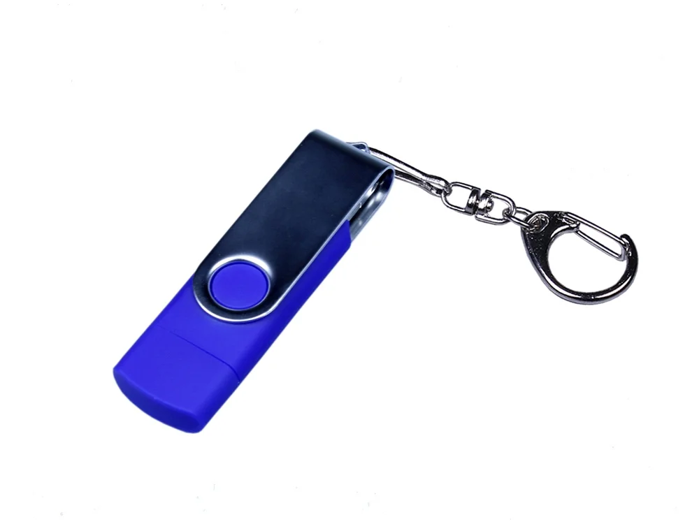 USB 2.0/micro USB/Type-C- флешка c поворотным механизмом - фото 2