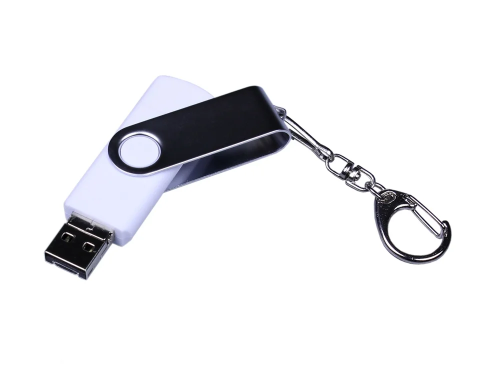 USB 2.0/micro USB/Type-C- флешка на 32 Гб c поворотным механизмом белый 32Gb - фото 2
