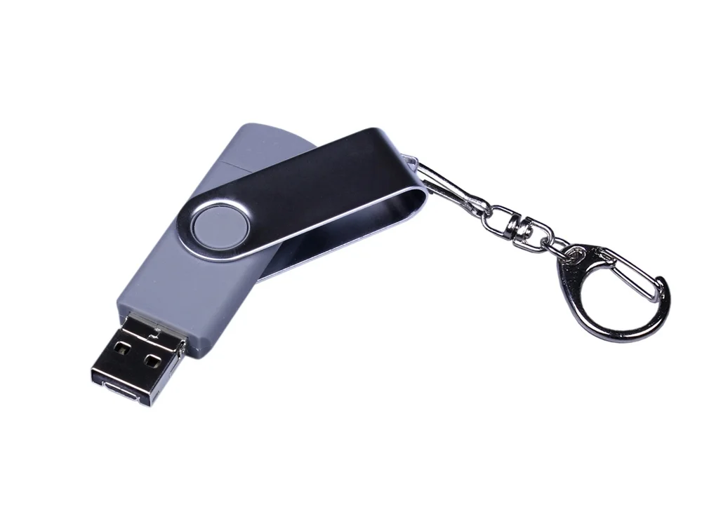 USB 3.0/micro USB/Type-C- флешка на 32 Гб с поворотным механизмом серебристый 32Gb - фото 2
