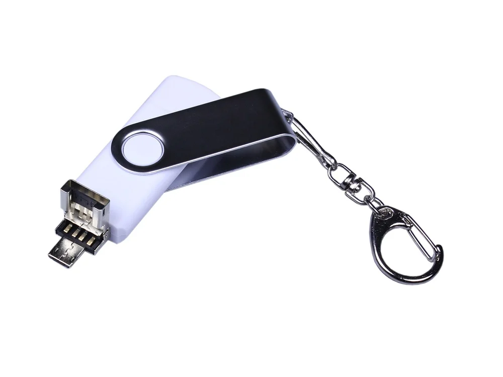 USB 3.0/micro USB/Type-C- флешка на 32 Гб с поворотным механизмом белый 32Gb - фото 3