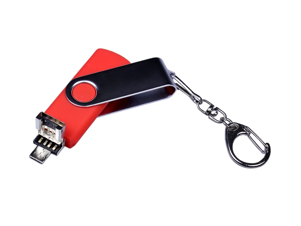 USB 3.0/micro USB/Type-C- флешка на 32 Гб с поворотным механизмом красный 32Gb - фото 3