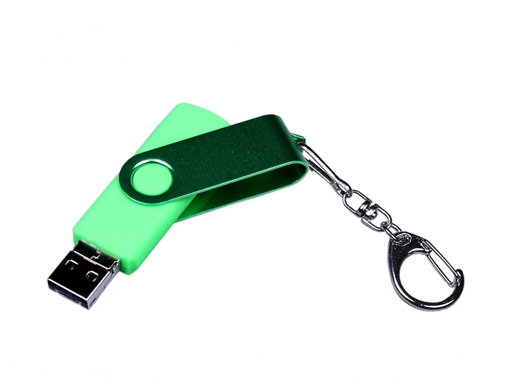 USB 2.0/micro USB/Type-С- флешка на 16 Гб 3-в-1 с поворотным механизмом зеленый 16Gb - фото 2