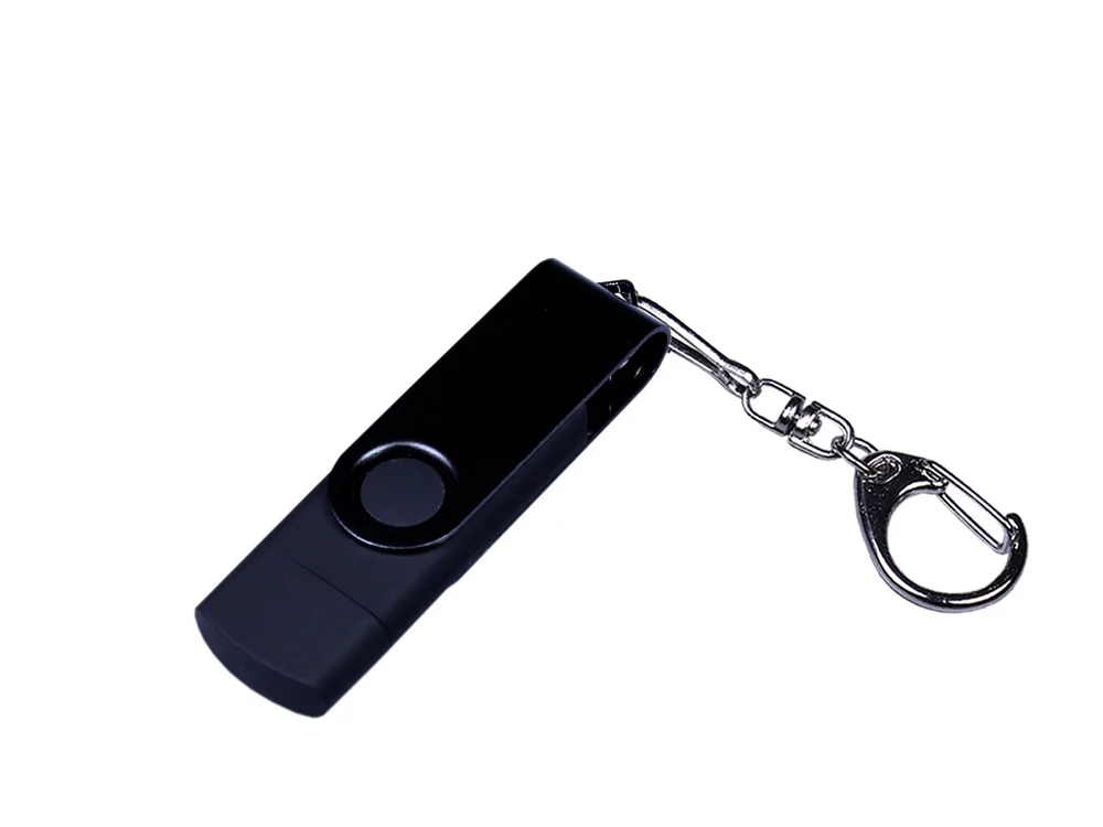 USB 2.0/micro USB/Type-С- флешка на 32 Гб 3-в-1 с поворотным механизмом черный 32Gb