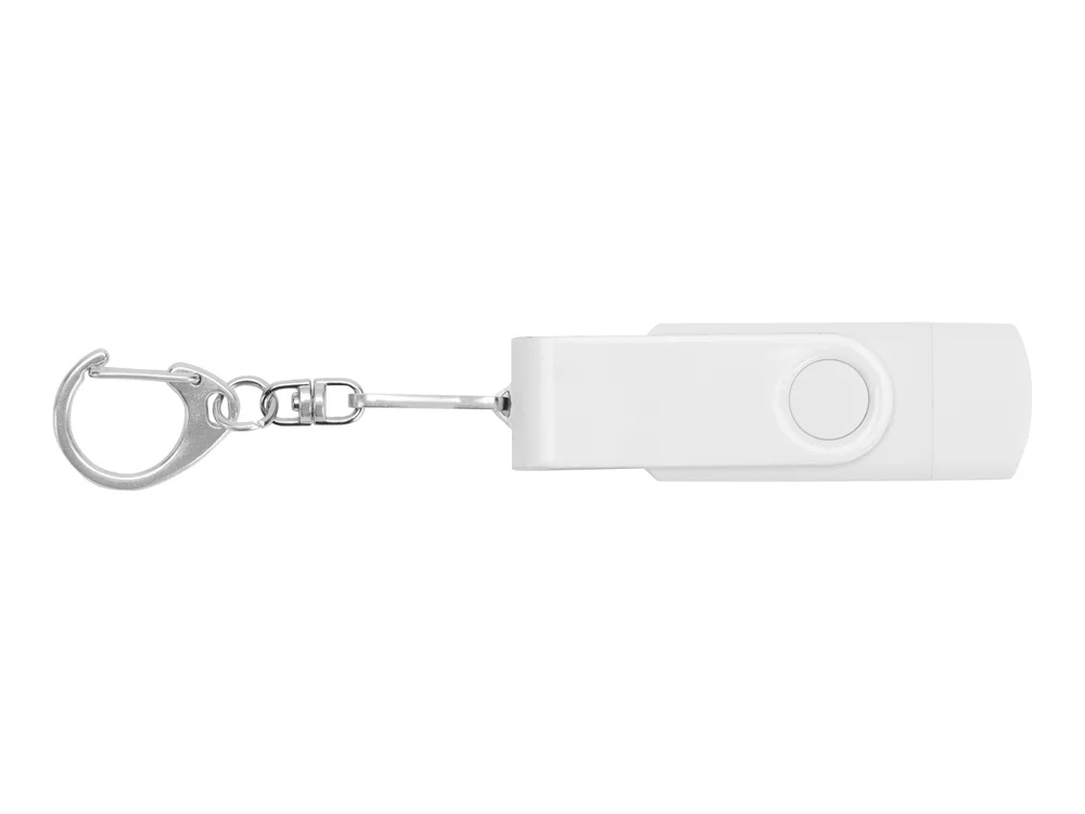 USB 3.0/micro USB/Type-C- флешка на 32 Гб 3-в-1 с поворотным механизмом белый 32Gb - фото 5