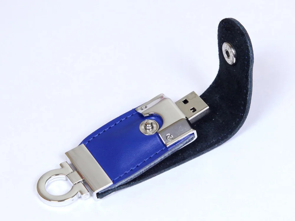 USB 2.0- флешка на 16 Гб в виде брелока синий 16Gb