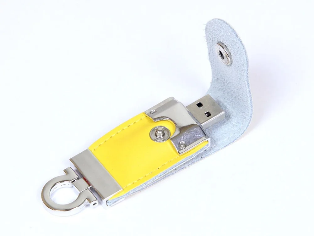 USB 2.0- флешка на 32 Гб в виде брелока желтый 32Gb - фото 1