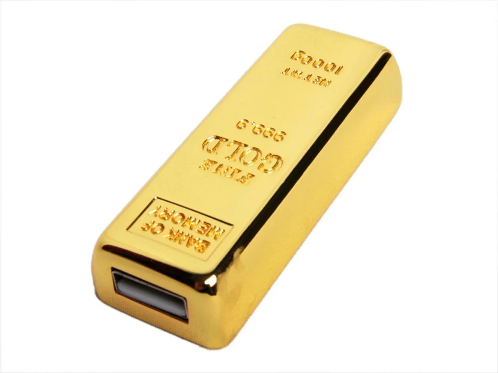 USB 3.0- флешка на 32 Гб в виде слитка золота 32Gb - фото 2