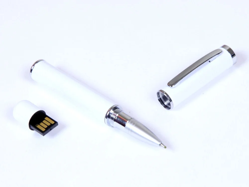 USB 2.0- флешка на 32 Гб в виде ручки с мини чипом белый 32Gb - фото 1