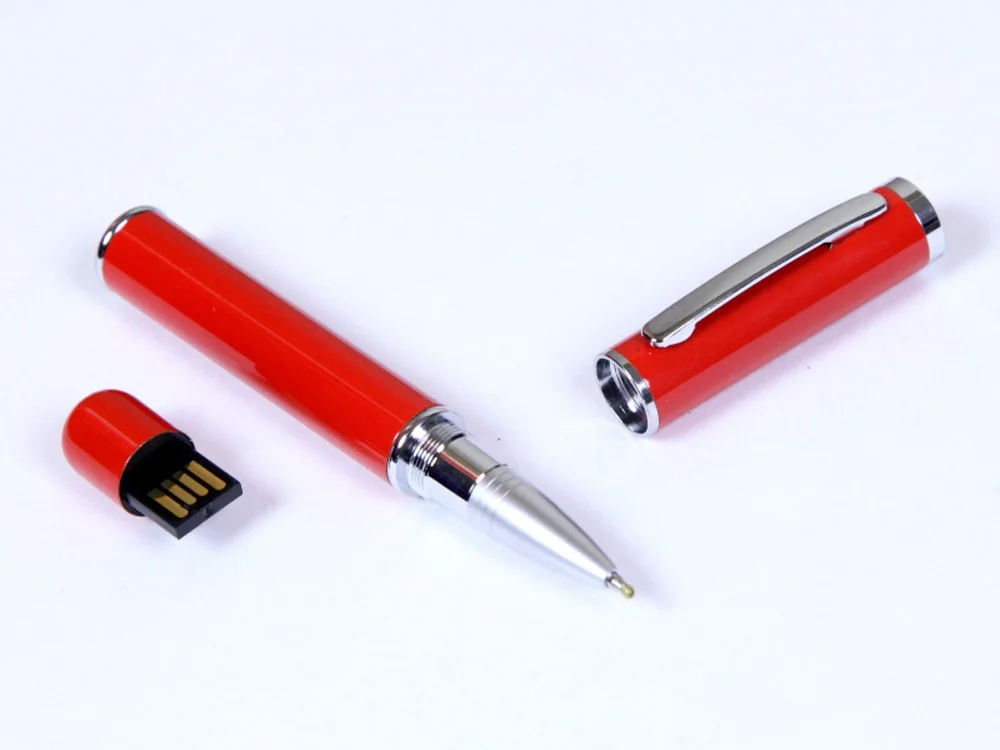 USB 2.0- флешка на 32 Гб в виде ручки с мини чипом красный 32Gb - фото 1