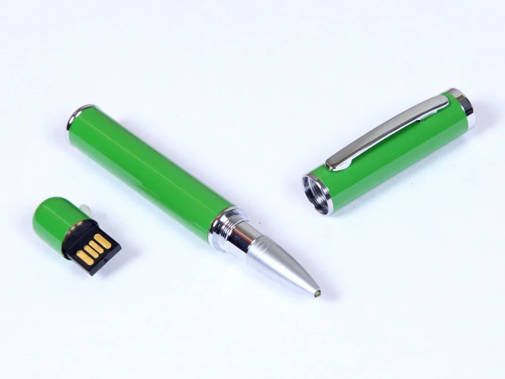 USB 2.0- флешка на 32 Гб в виде ручки с мини чипом зеленый 32Gb - фото 1