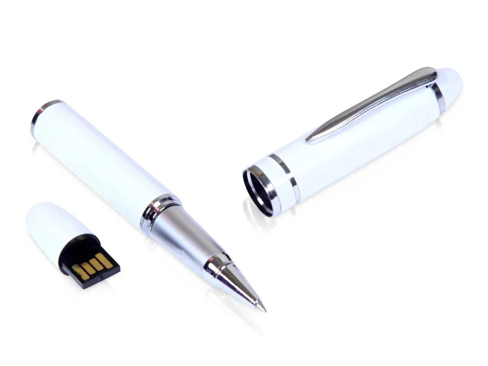 USB 2.0- флешка на 16 Гб в виде ручки с мини чипом белый 16Gb - фото 1