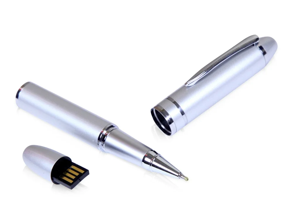 USB 2.0- флешка на 64 Гб в виде ручки с мини чипом серебристый 64Gb - фото 1