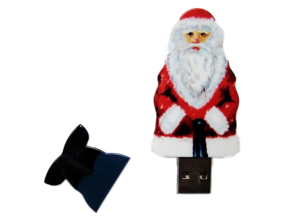 USB 2.0- флешка на 8 Гб Дед Мороз красный белый черный 8Gb