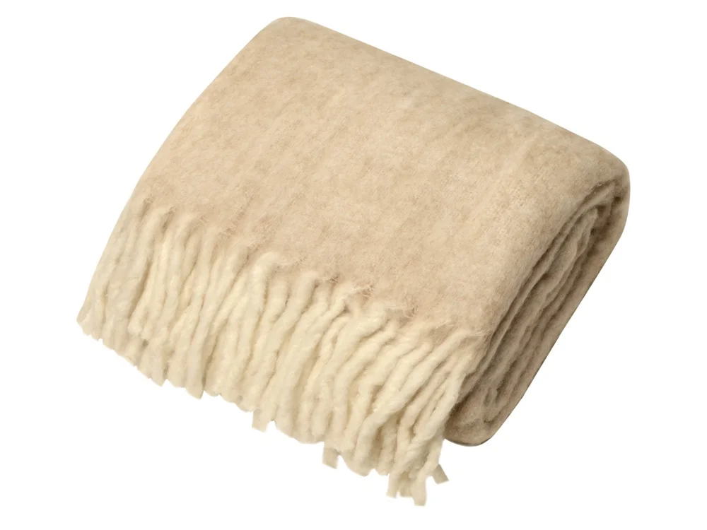 Плед «Warmy» с шерстью, бежевый - фото 2