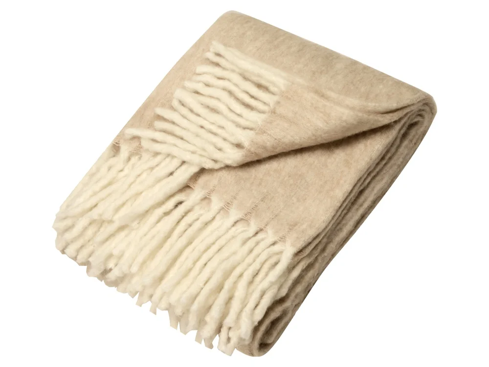 Плед «Warmy» с шерстью, бежевый - фото 3