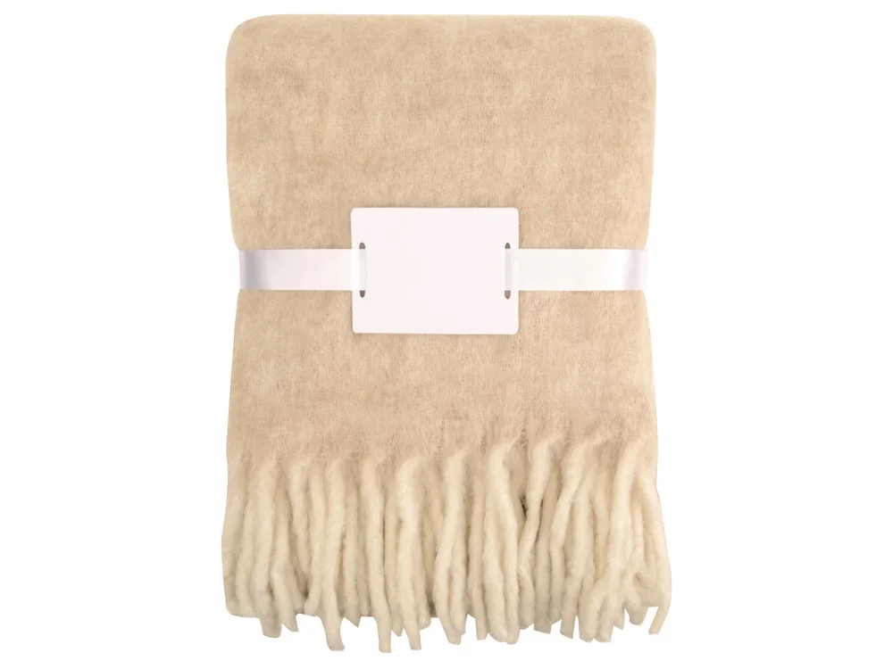 Плед «Warmy» с шерстью, бежевый - фото 4