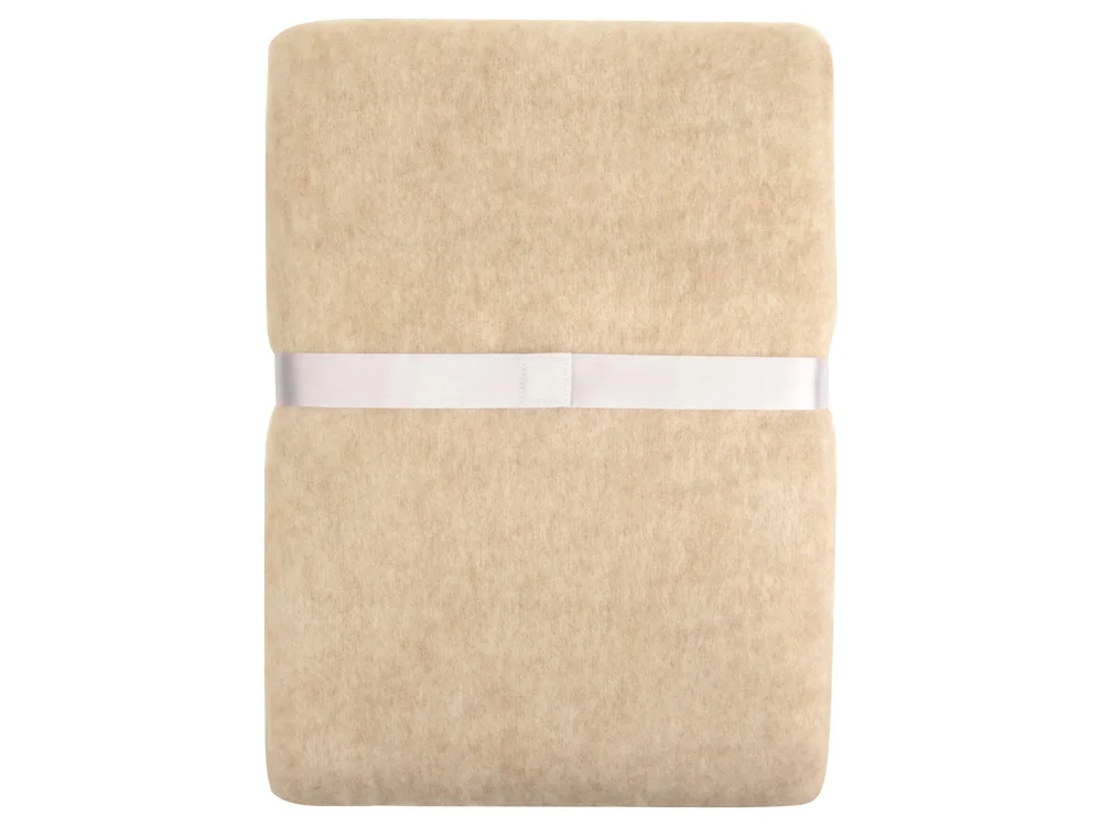 Плед «Warmy» с шерстью, бежевый - фото 5