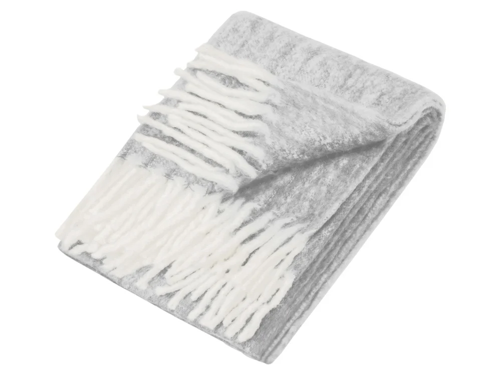 Плед Warmy с шерстью светло-серый - фото 3