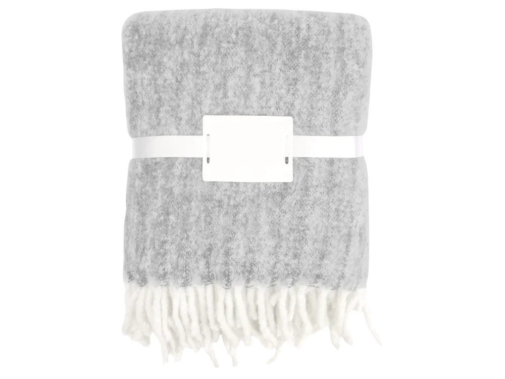 Плед Warmy с шерстью светло-серый - фото 4