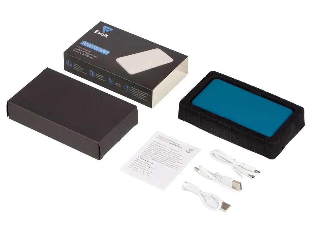 Внешний аккумулятор Reserve Pro 10 000 mAh синий индиго - фото 9