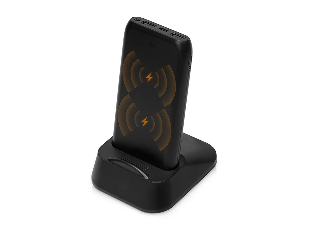 Беспроводное портативное зарядное устройство с зарядной станцией «UnIQ», 10000 mAh, черный