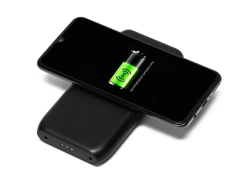 Беспроводное портативное зарядное устройство с зарядной станцией «UnIQ», 10000 mAh, черный - фото 7