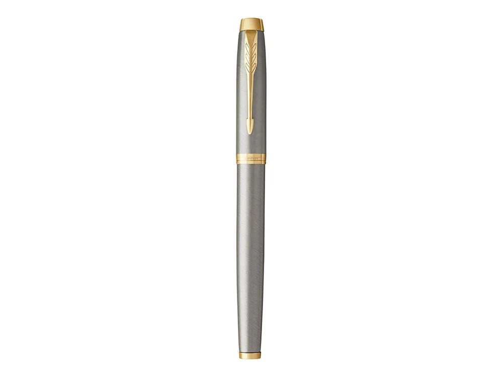 Ручка перьевая Parker IM Metal Brushed Metal GT серебристый/золотистый - фото 2