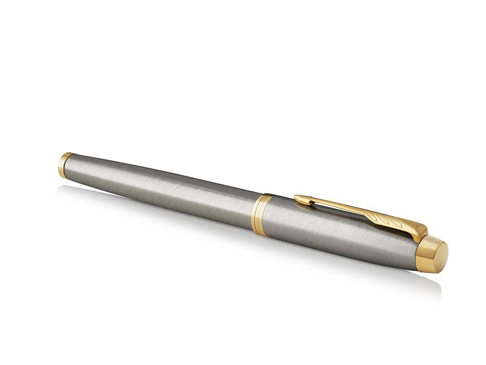 Ручка перьевая Parker IM Metal Brushed Metal GT серебристый/золотистый - фото 4