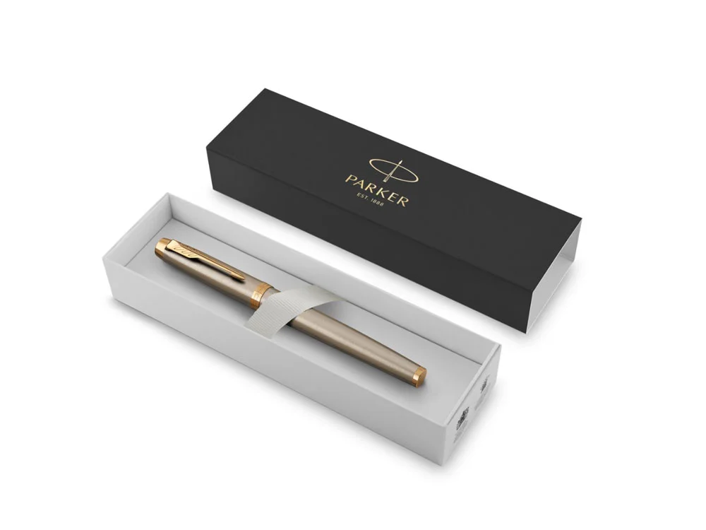 Ручка перьевая Parker IM Metal Brushed Metal GT серебристый/золотистый - фото 5