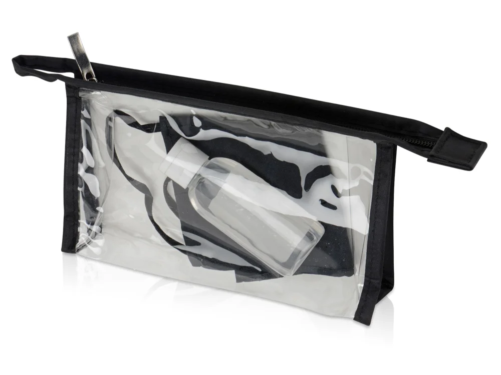Набор средств индивидуальной защиты «Лайт», косметичка- прозрачный/черный, маска- черный - фото 2