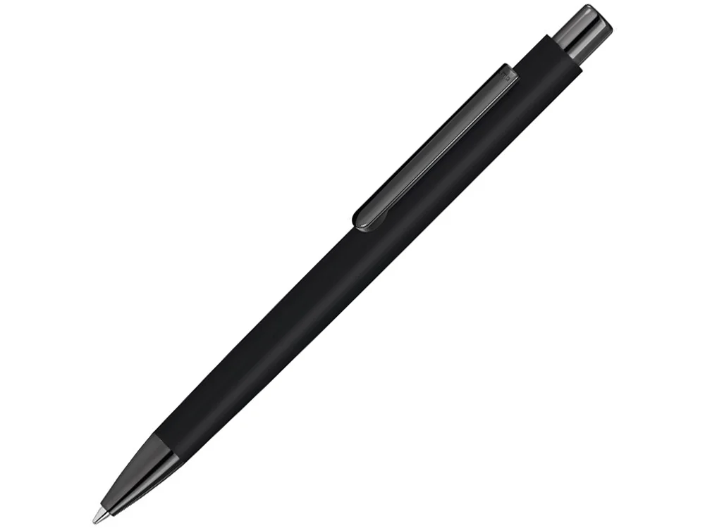 Металлическая шариковая ручка Ellipse gum soft touch с зеркальной гравировкой черный - фото 1