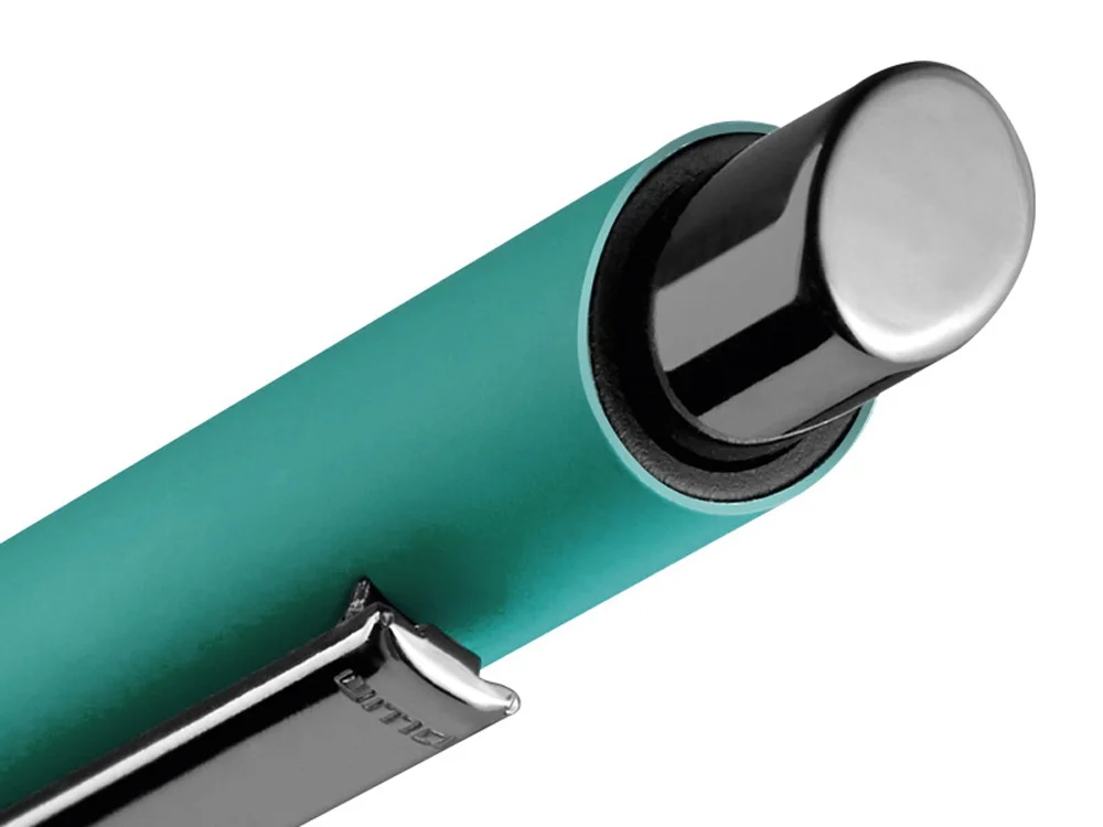 Металлическая шариковая ручка Ellipse gum soft touch с зеркальной гравировкой бирюзовый - фото 3