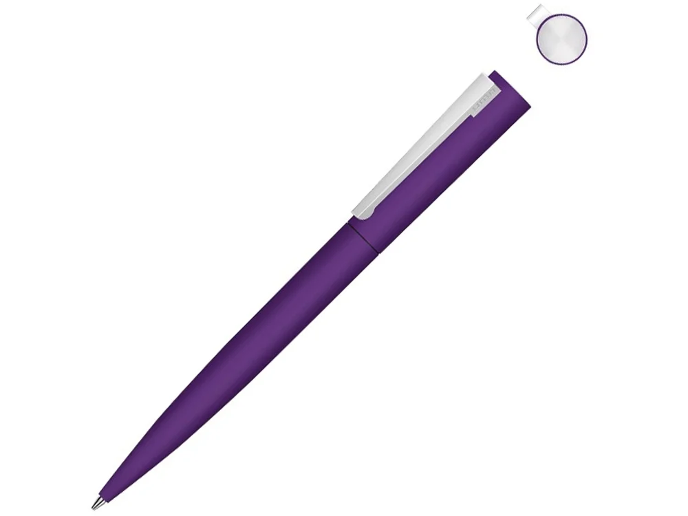 Ручка шариковая металлическая Brush Gum soft-touch - фото 12