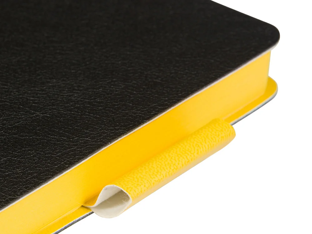 Ежедневник недатированный А5 Boston черный с желтым обрезом - фото 2