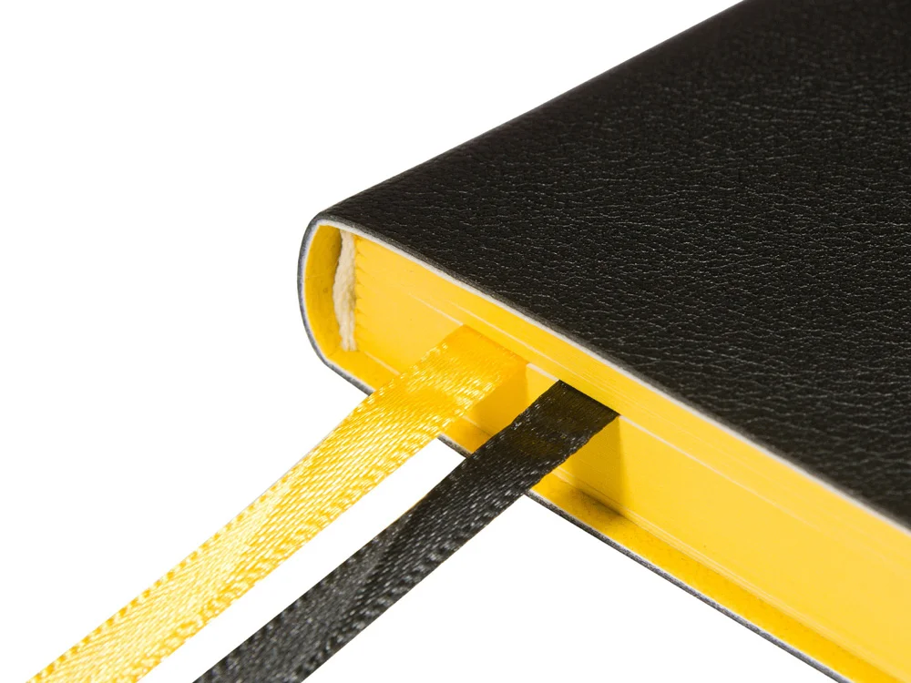 Ежедневник недатированный А5 Boston черный с желтым обрезом - фото 4