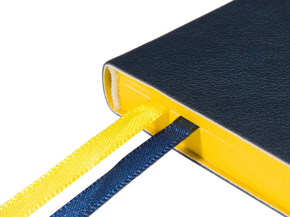 Ежедневник недатированный А5 Boston темно-синий с желтым обрезом - фото 4