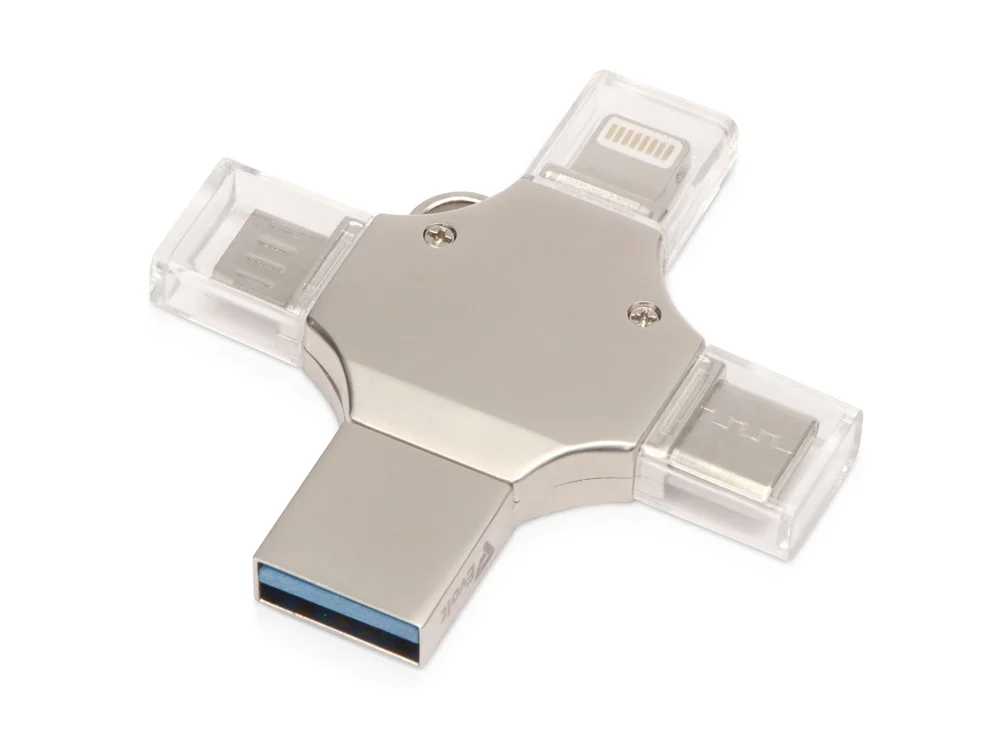 USB-флешка 3.0 на 32 Гб 4-в-1 Ultra в подарочной коробке серебристый 32Gb - фото 4