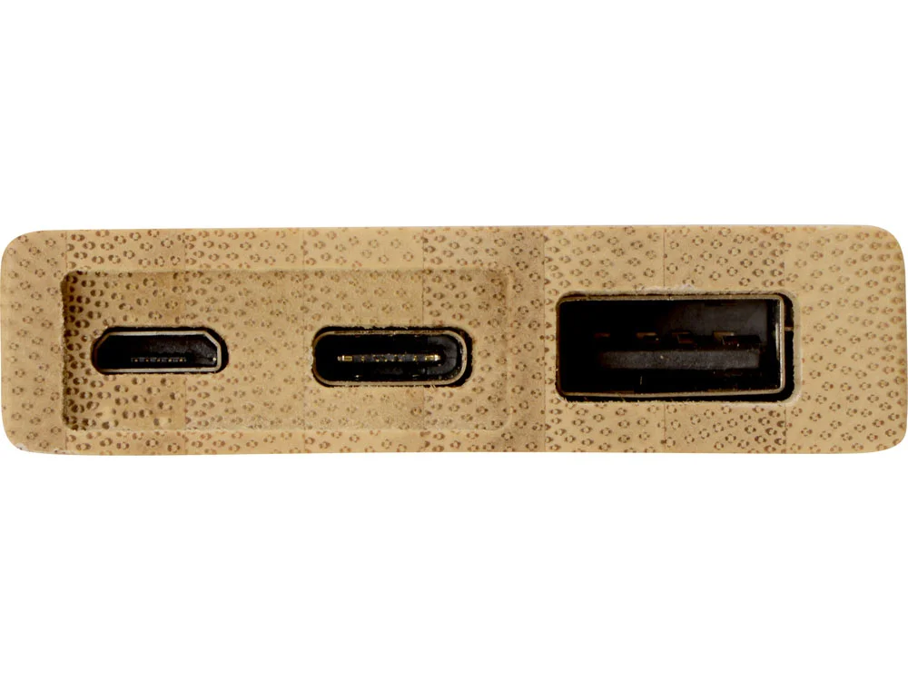 Внешний аккумулятор из бамбука Bamboo 5000 mAh натуральный - фото 5