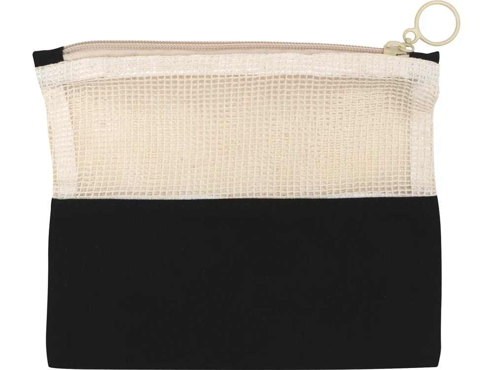 Косметичка Mesh хлопковая с сетчатой вставкой черный - фото 3
