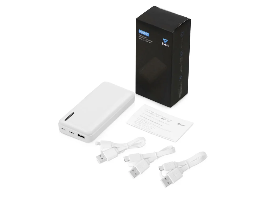 Внешний аккумулятор Mini-10 10000 mAh белый - фото 3