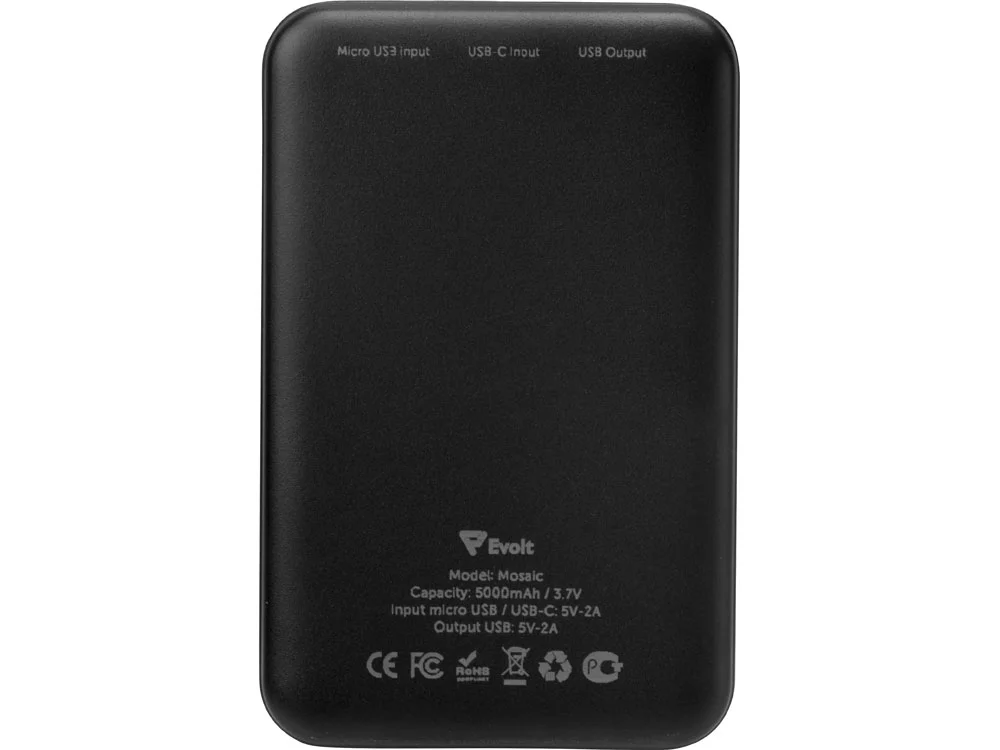 Внешний аккумулятор Mosaic 5000 mAh черный - фото 6