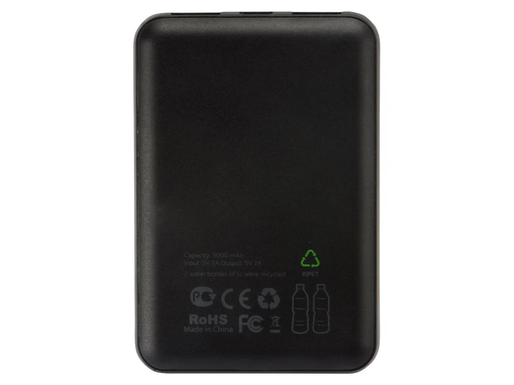 Внешний аккумулятор из rPET Reborn 5000 mAh серый - фото 4