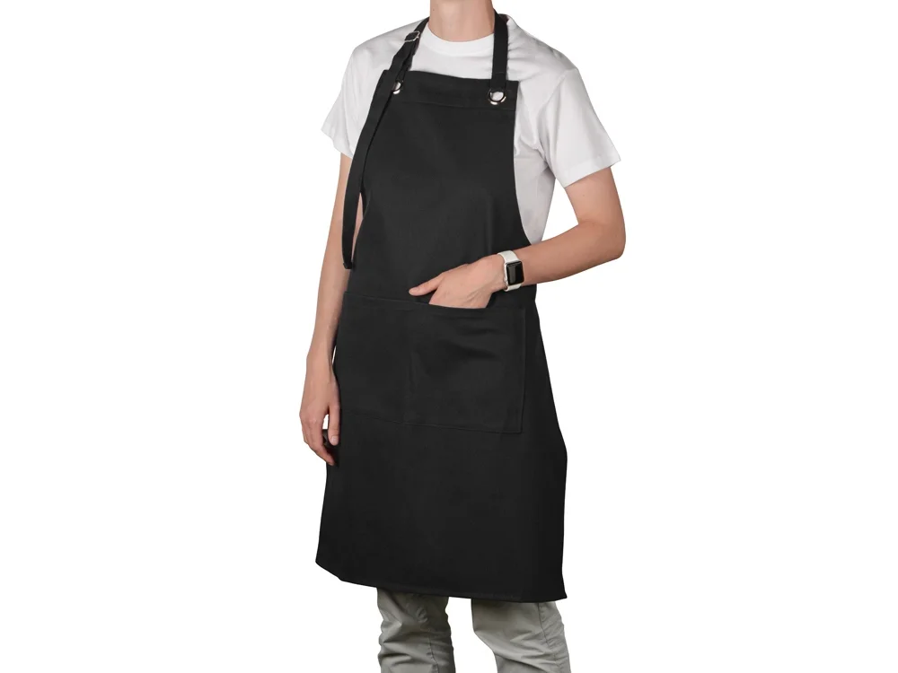 Хлопковый фартук с карманом «Delight», черный - фото 3