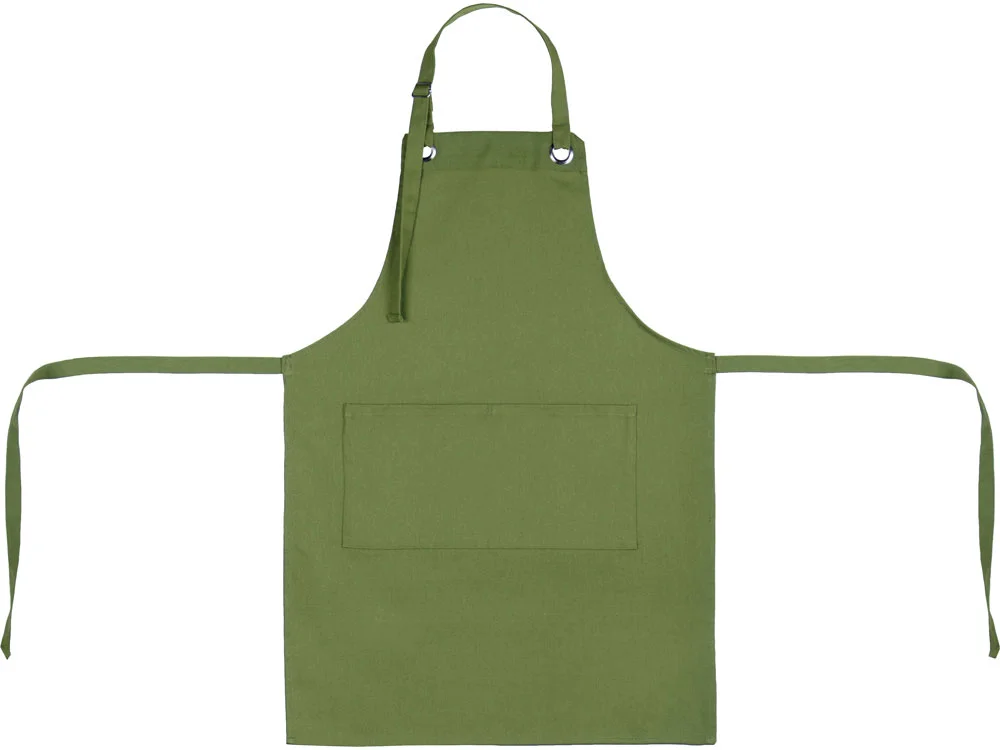 Хлопковый фартук с карманом «Delight», хаки - фото 8