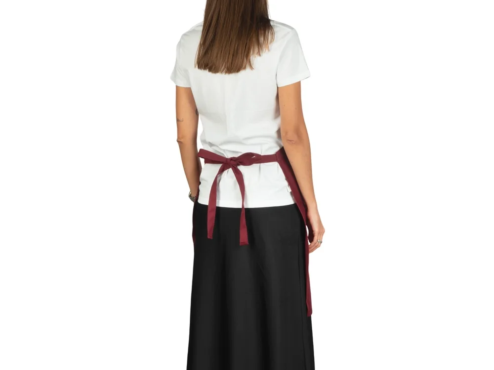 Хлопковый фартук с карманом «Delight», красный бургунди - фото 4