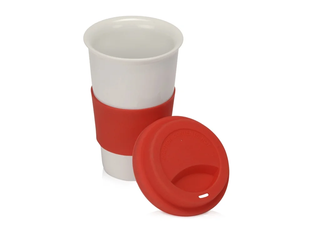 Фарфоровая кружка с двойными стенками Toronto белый/красный 300 мл - фото 2