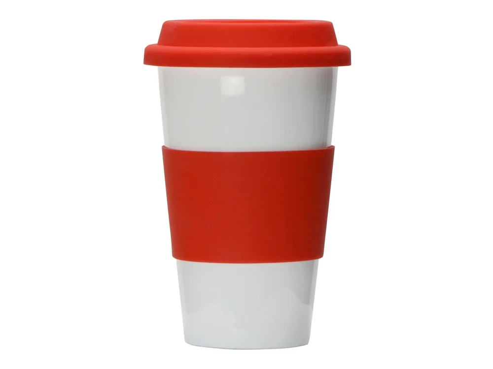 Фарфоровая кружка с двойными стенками Toronto белый/красный 300 мл - фото 3